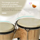 Wooden Bongo Drum Set Φ7.75&quot; &amp; Φ7&quot; w/ Drum Head, Percussion Instrument, Drums, Tuning Wrench For Adults Beginners