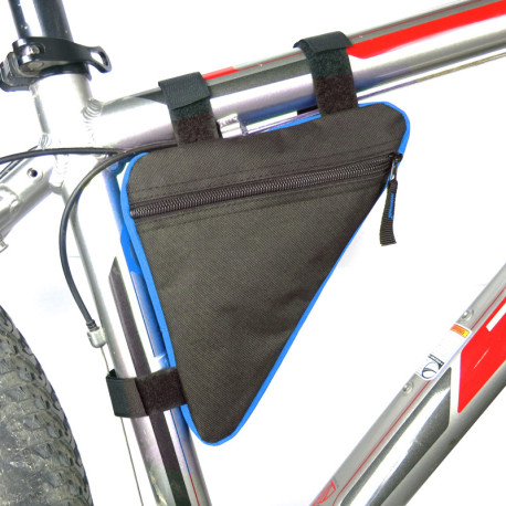 Front Tube Frame Bag Waterproof Triangle Bicycle Pouch Bag - Blue