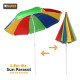 1.8m Beach Parasol Garden Parasol Sunshade Umbrella Sun Parasol with Tilt Function - Colored