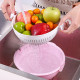 Rotary Strainer Food Colander with Plastic Bowl for Kitchen - Pink