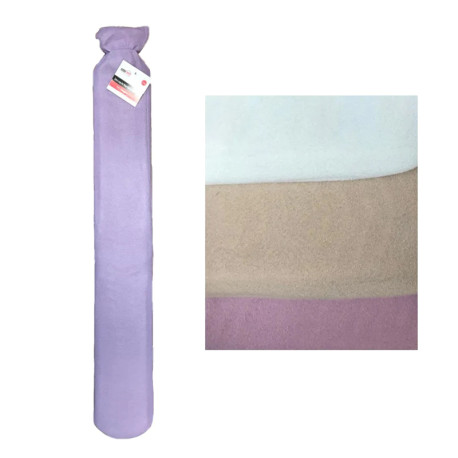 Long Hot Water Bottle with Fleece Cover for Waist Warmer - Random Colour