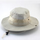 Breathable Sun Hat Bucket Cargo Safari Bush Boonie Summer Fishing Hat for Outdoor Camping - Beige