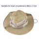 Breathable Sun Hat Bucket Cargo Safari Bush Boonie Summer Fishing Hat for Outdoor Camping - Khaki