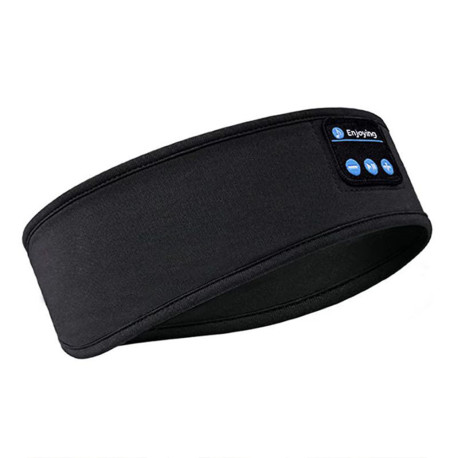 Wireless Bluetooth Headband Sleeping Eye Mask Headphones Headset Music Sports - Black