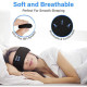 Wireless Bluetooth Headband Sleeping Eye Mask Headphones Headset Music Sports - Black