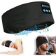 Wireless Bluetooth Headband Sleeping Eye Mask Headphones Headset Music Sports - Black