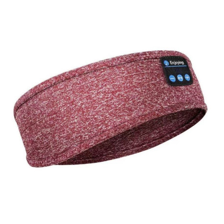 Wireless Bluetooth Headband Sleeping Eye Mask Headphones Headset Music Sports - Red