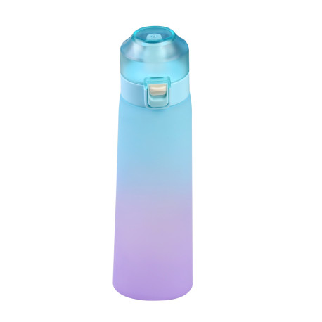 650ML Water Bottle with 1 Fruit Fragrance Bottle Flavored Taste Pods - Blue Lid