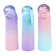 650ML Water Bottle with 1 Fruit Fragrance Bottle Flavored Taste Pods - Blue Lid