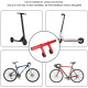 Bike Handlebar Extender Bracket for Clamp Speedometer Headlight GPS Phone Holder with Hex wrench - Red