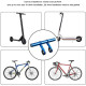 Bike Handlebar Extender Bracket for Clamp Speedometer Headlight GPS Phone Holder with Hex wrench - Blue