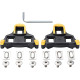 Bike Cleats Compatible with Look Delta and Shimano Pedals 6 Degree Float - Black + Yellow