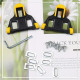 Bike Cleats Compatible with Look Delta and Shimano Pedals 6 Degree Float - Black + Yellow