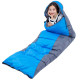 Winter Lightweight Sleeping Bag Outdoor Use for Hiking and Camping - 2400g Blue+Grey