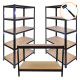 3 x 90cm T-Rax Black Metal Racking Units &amp; Workbench