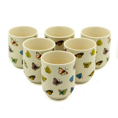 6x Herbal Tea Cups - Butterflies