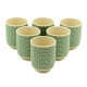 6x Herbal Tea Cups - Green Mosiac