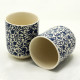 6x Herbal Tea Cups - Blue Pattern