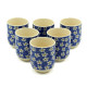 6x Herbal Tea Cups - Blue Daisey