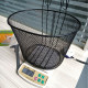 Bicycle Wire Mesh Basket Front Detachable Basket with Hooks - Black