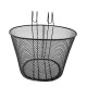 Bicycle Wire Mesh Basket Front Detachable Basket with Hooks - Black