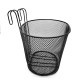 Bicycle Wire Mesh Basket Front Detachable Basket with Hooks - Black