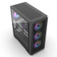 Vida Aquilon Black ARGB Gaming Case w/ Glass Window, E-ATX, 4x ARGB Fans, 6-Port PWM ARGB Fan Hub, Mesh Front