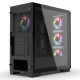 Vida Aquilon Black ARGB Gaming Case w/ Glass Window, E-ATX, 4x ARGB Fans, 6-Port PWM ARGB Fan Hub, Mesh Front