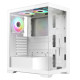 Vida Vetro White ARGB Gaming Case w/ Glass Front &amp; Side, ATX, 3x ARGB Fans, 6-Port PWM ARGB Fan Hub