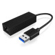 Icy Box USB 3.0 Type-A to Gigabit Ethernet Adapter,  EMI Shielding