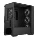 Vida Cyclone Black ARGB Gaming Case w/ Glass Window, Micro ATX, 4x ARGB Fans, Grill/Mesh Front