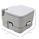 10L Portable Travel Toilet Outdoor Camping Picnic with 2 Detachable Tanks &amp; Push-button Operation, Grey