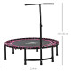 45&quot; Foldable Mini Trampoline Silent Rebounder Indoor Outdoor Jumper with Adjustable Handle - Pink