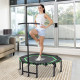 48&quot; Octagonal Mini Fitness Rebounder Trampoline Indoor Outdoor Foldable Mini Jumper with Adjustable Handle, Green