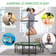 48&quot; Octagonal Mini Fitness Rebounder Trampoline Indoor Outdoor Foldable Mini Jumper with Adjustable Handle, Green