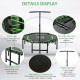 48&quot; Octagonal Mini Fitness Rebounder Trampoline Indoor Outdoor Foldable Mini Jumper with Adjustable Handle, Green