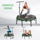 48&quot; Octagonal Mini Fitness Rebounder Trampoline Indoor Outdoor Foldable Mini Jumper with Adjustable Handle, Green