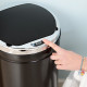 50L Sensor Bin for Kitchen Waste Automatic Dustbin Motion Detection Dustbin  Stainless Steel Rubbish Can with Bucket, Black