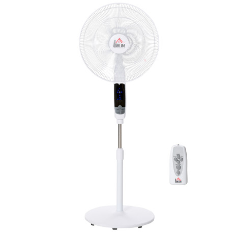 16'' Pedestal Stand Fan, 3 Speed 3 Mode, 85° Oscillation, LED Panel, 3M Remote Controller, Height Adjustable for Living Room, Be