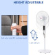 16&#039;&#039; Pedestal Stand Fan, 3 Speed 3 Mode, 85° Oscillation, LED Panel, 3M Remote Controller, Height Adjustable for Living Room, Be