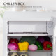 91 Litre Freestanding Under Counter Fridge Freezer with Chiller Box, Reversible Door, Adjustable Thermostat, 47.5cm Wide, Noise 