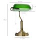 Banker&#039;s Desk Lamp with Antique Bronze Tone Base, Table Lamp with Green Glass Shade for Home Office, Green