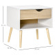 Bedside Table with Drawer and Shelf, Modern Nightstand, End Table for Bedroom, Living Room, White