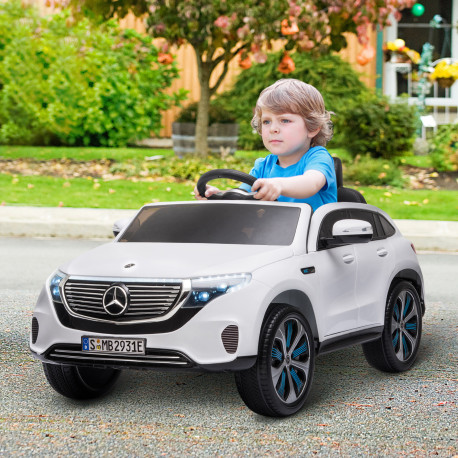 Benz EQC 400 12V Electric Ride On Kids Car Toy with Remote Control, Realistic Features, Black | Aosom UK