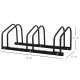 Bike Stand Parking Rack Floor or Wall Mount Bicycle Cycle Storage Locking Stand (3 Racks, Black)