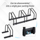 Bike Stand Parking Rack Floor or Wall Mount Bicycle Cycle Storage Locking Stand (3 Racks, Black)