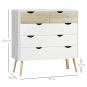 Nordic Style Chest of Drawers, 5 Drawer Dresser with 4 Tapered Legs and Groove Handles, Storage Organizer Side Cabinet for Bedro