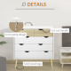 Nordic Style Chest of Drawers, 5 Drawer Dresser with 4 Tapered Legs and Groove Handles, Storage Organizer Side Cabinet for Bedro