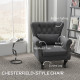 Chesterfield-Style Accent Chair - Grey