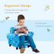 Toddler Chair Children&#039;s Armchairs Wood Frame w/ Footrest Anti-Slip Legs High Back Arms for Bedroom Playroom Cute Cloud Star Blu